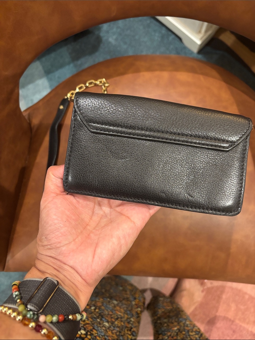 Tory Burch Black Leather Crossbody with Gold Chain - Picture 2 of 9